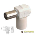 Ficha Coaxial Fêmea Angular Branca Edh - Tauu.pt