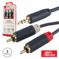 Cabo Jack 3,5Mm Macho St / 2-Rca Macho Premium 3M Blister - Tauu,pt
