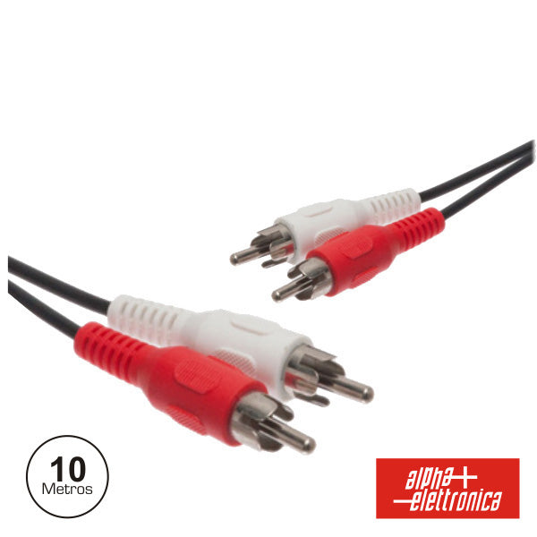 Cabo 2-Rca Macho / 2-Rca Macho Pvc 10M - Tauu,pt