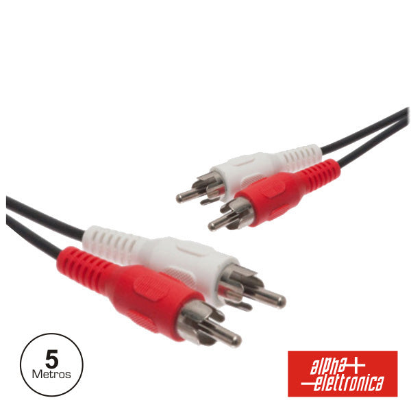 Cabo 2-Rca Macho / 2-Rca Macho Pvc 5M - Tauu.pt