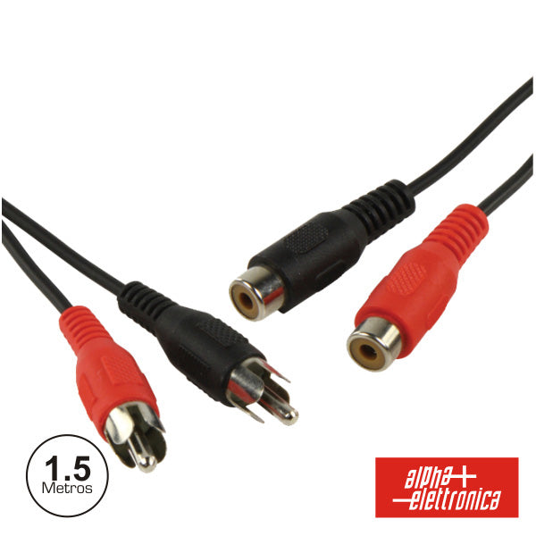 Cabo 2-Rca Macho / 2-Rca Fêmea 1,5M - Tauu,pt