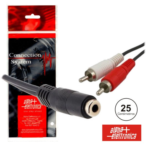 Cabo Jack 3.5Mm Fêmea / 2-Rca Macho 0.25M Polybag - Tauu.pt
