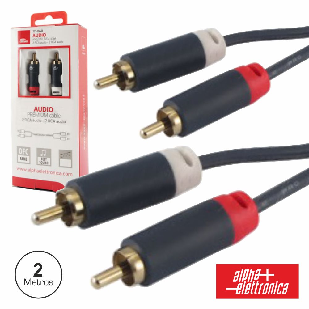 Cabo 2-Rca Macho / 2-Rca Macho Premium 2M Blister - Tauu,pt