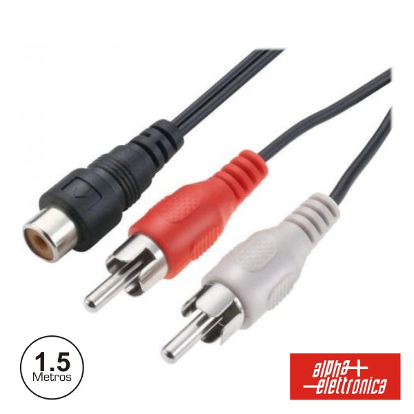 Cabo Rca 2 Macho /1Rca Fêmea 1.5M - Tauu.pt