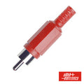 Ficha Rca Macho Vermelha Pvc C/ Proteção De Cabo - Tauu.pt