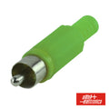 Ficha Rca Macho Verde C/ Proteção De Cabo Pvc - Tauu,pt