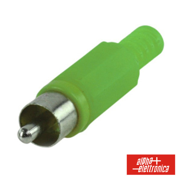 Ficha Rca Macho Verde C/ Proteção De Cabo Pvc - Tauu,pt
