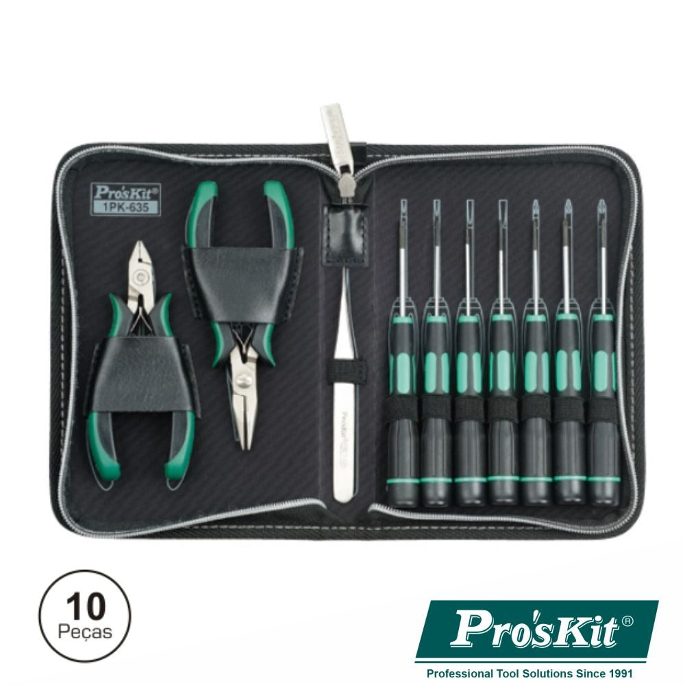 Mala Ferramentas Profissional 10 Peças Proskit - Tauu.pt
