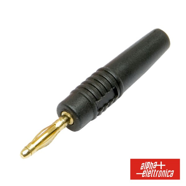 Ficha Banana 2Mm Macho Preto Dourada - Tauu.pt