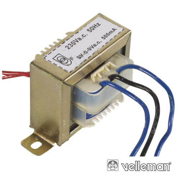 Transformador 9Va 2X9V Velleman - Tauu.pt