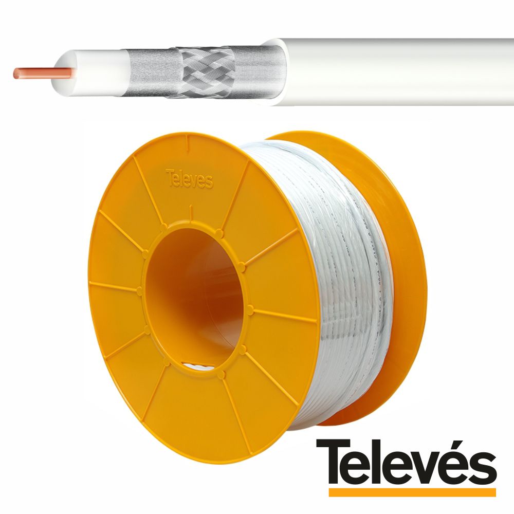 Cabo Coaxial 75 Ohm Ø6.5Mm Cobre Branco Televés - Tauu.pt
