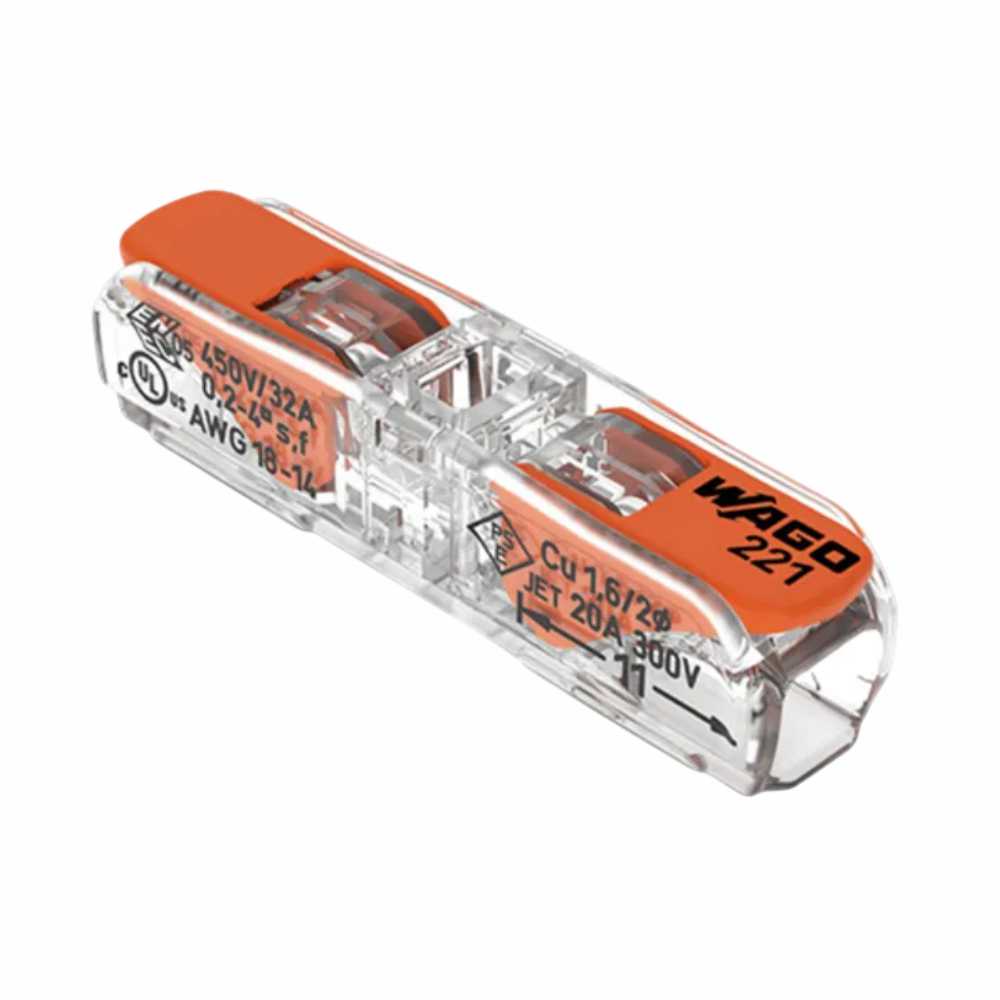 Ligador Rápido C/ Patilha 2 Condutores 0.2-4Mm² 60X Wago - Tauu.pt