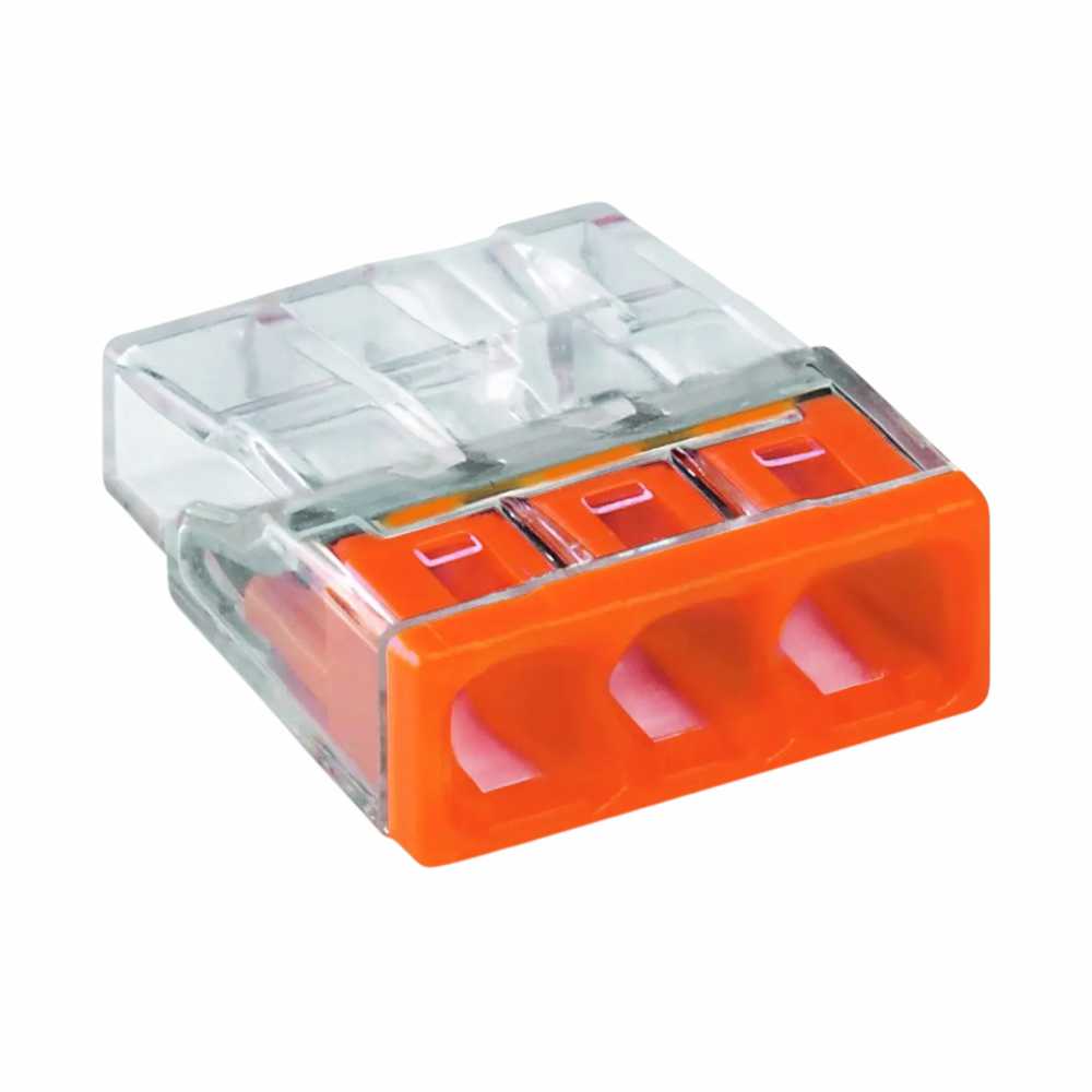 Ligador Rápido C/ Patilha 3 Condutores 0.5-2.5 Mm² 100X Wago - Tauu.pt
