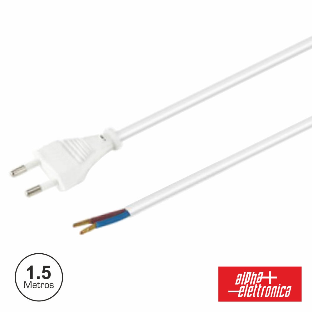 Cabo De Alimentação Macho 2P Branco - Tauu.pt
