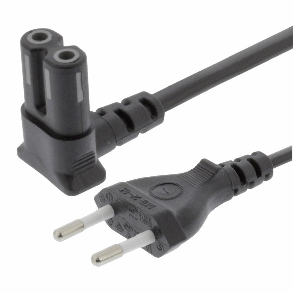 Cabo Alimentação Ac Plano Ângular / Tipo 8 Iec C7 Ângular 2M - Tauu.pt