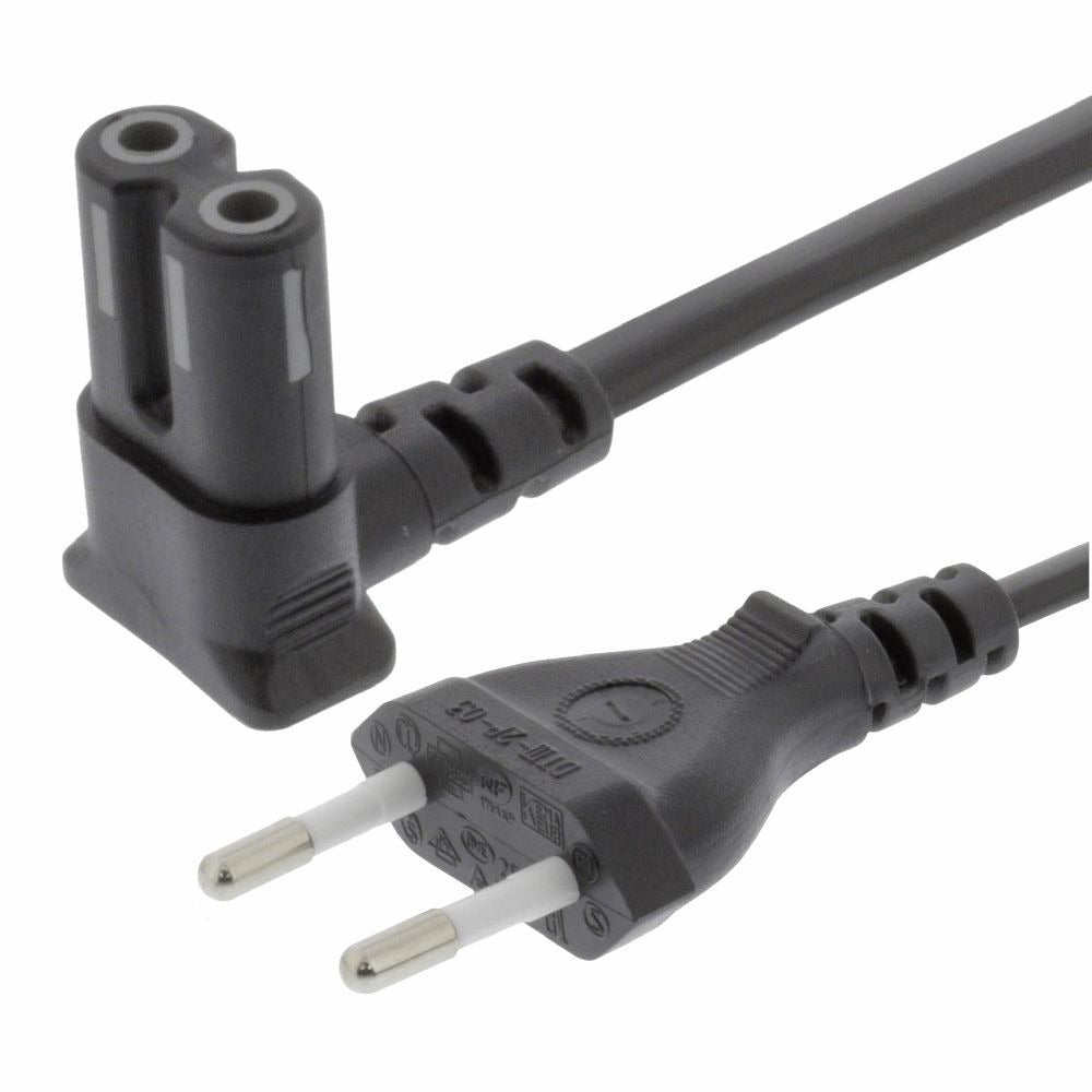 Cabo Alimentação Ac Plano Ângular / Tipo 8 Iec C7 Ângular 2M - Tauu.pt