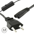 Cabo Alimentação Ac Plano / Tipo 8 Iec C7 C/ Interruptor1,5M - Tauu,pt