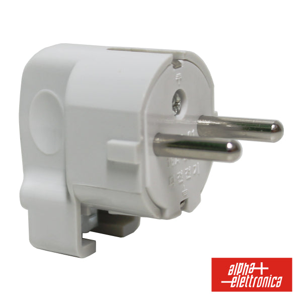 Ficha Schuko Macho C/ Terra Lateral 220V Branco - Tauu,pt