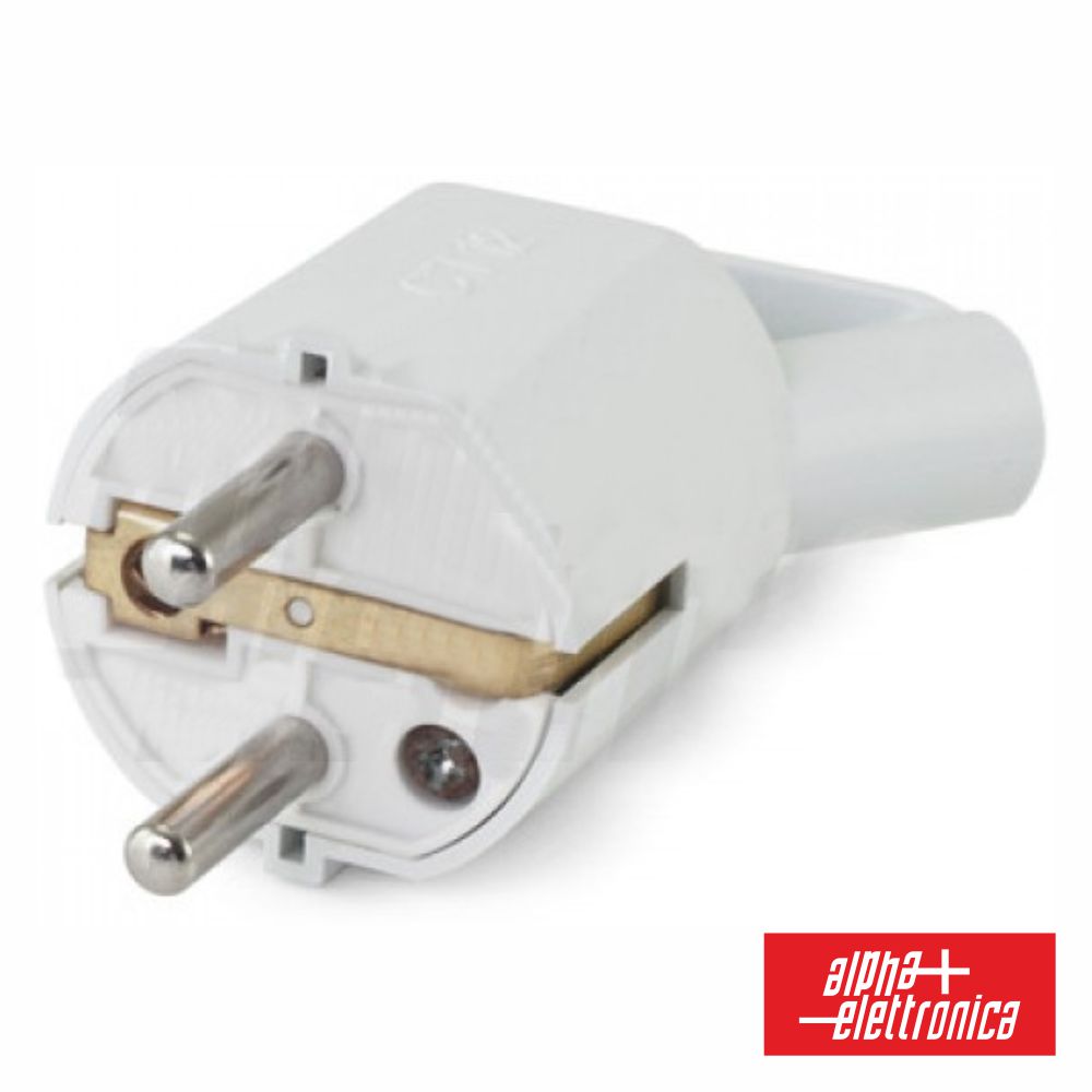 Ficha Schuko Macho C/ Terra 250V Branco - Tauu,pt