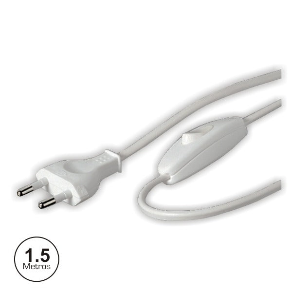 Cabo De Alimentação Com Interruptor 1.5M Branco - Tauu.pt