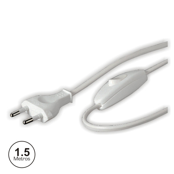 Cabo De Alimentação Com Interruptor 1.5M Branco - Tauu.pt