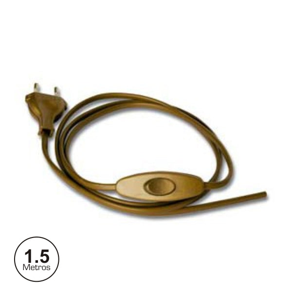 Cabo De Alimentação Com Interruptor 1,5M Dourado - Tauu,pt