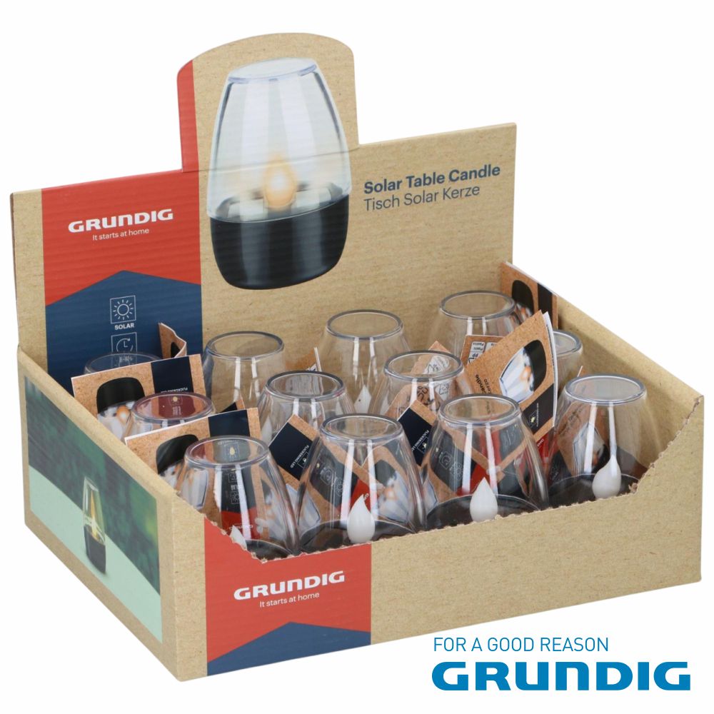 Luminária De Mesa Led Solar Em Forma De Vela 12X Grundig - Tauu.pt
