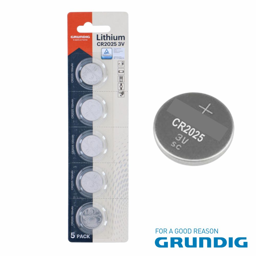 Pilha Lítio Botão Cr2032 3V 200Mah 5X Blister Grundig - Tauu.pt