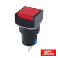 Comutador Pulsador Quadrado 230V 1 Na 1 Nf Vermelho Unipo - Tauu,pt