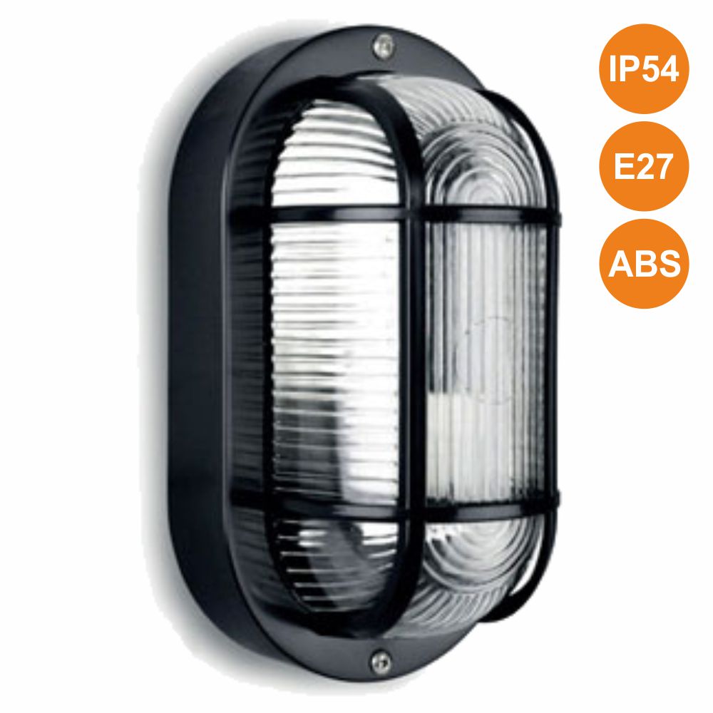Aplique Olho De Boi E27 Ip54 Preto - Tauu.pt