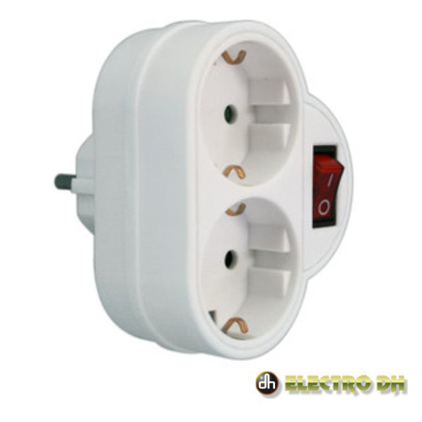 Tomada Elétrica C/ 2 Saídas Interruptor Branco Edh - Tauu.pt