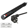 Tomada Elétrica C/ 8 Saídas Interruptor Proteção 1.5M Edh - Tauu.pt
