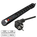 Tomada Elétrica C/ 8 Saídas Interruptor Proteção 1.5M Edh - Tauu.pt