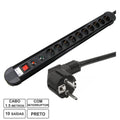 Tomada Elétrica C/ 10 Saídas Interruptor Proteção 1.5M Edh - Tauu.pt