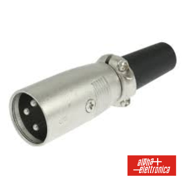 Ficha Xlr 3P Macho Niquelada P/ Microfone C/ Proteção Cabo - Tauu,pt