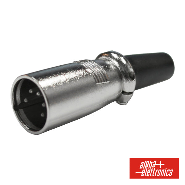 Ficha Xlr 5P Macho Niquelada Proteção Bloqueio - Tauu,pt