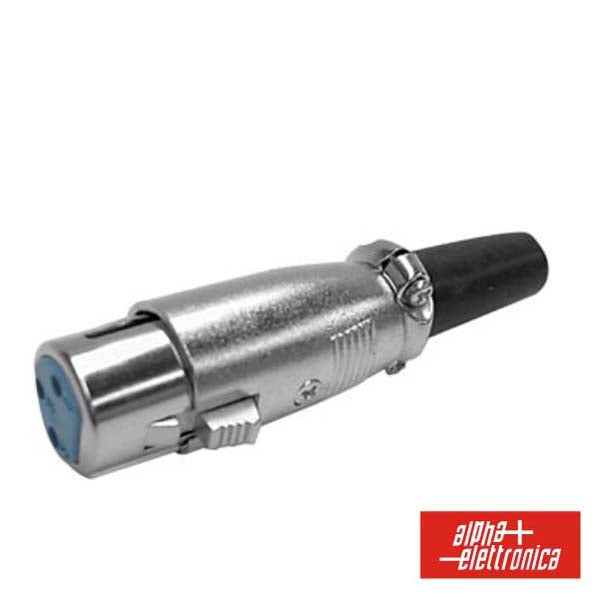 Ficha Xlr 3P Fêmea Niquelado C/ Guarda Cabo - Tauu.pt