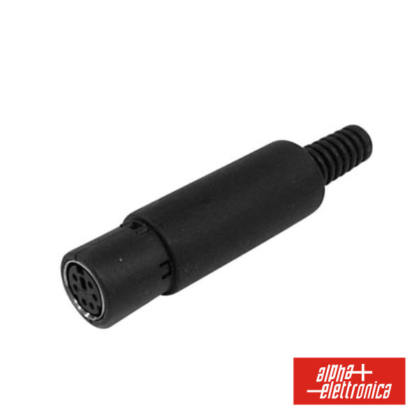 Ficha Mini Din 6P Fêmea Isolada Pvc P/ Soldar - Tauu,pt