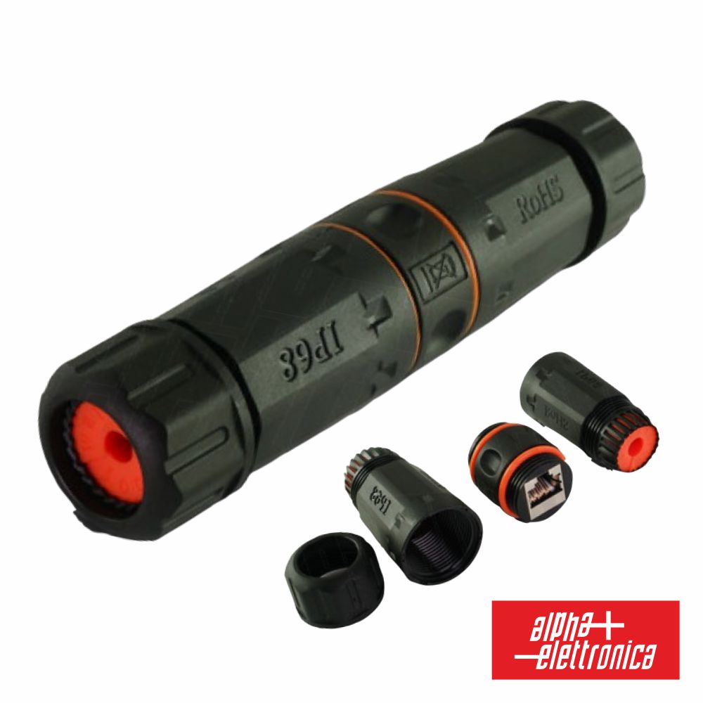 Ligador Rj45 Cat6A Fêmea Ip67 Alpha - Tauu,pt