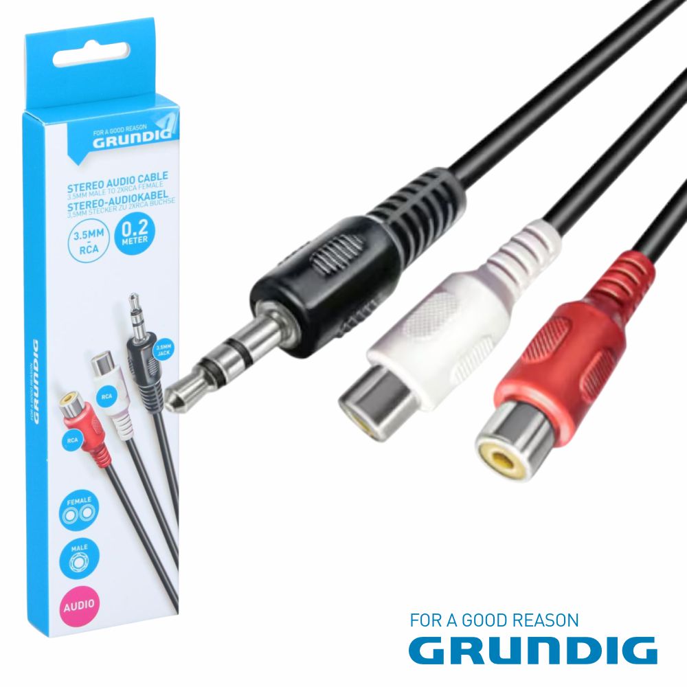 Cabo Jack 3,5Mm Macho St / 2-Rca Fêmea 0,20M Grundig - Tauu,pt