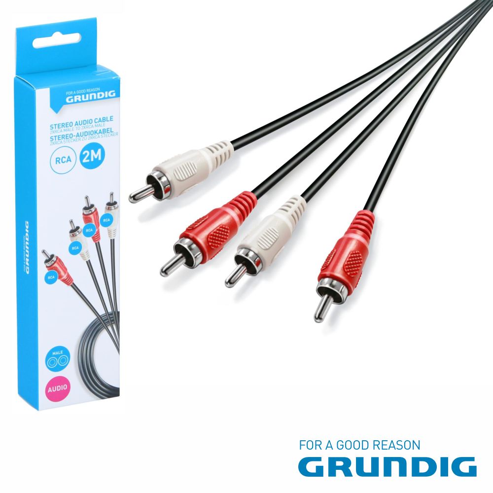 Cabo 2-Rca Macho / 2-Rca Macho 2M Grundig - Tauu.pt