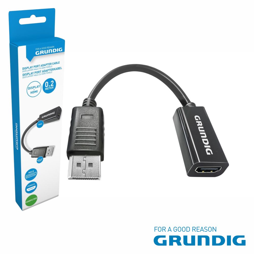 Cabo Displayport Macho / Hdmi Fêmea 0,2M Grundig - Tauu,pt