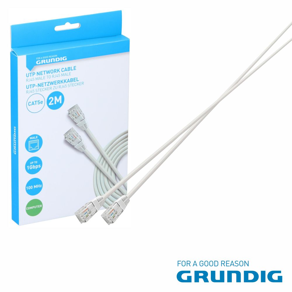 Cabo Utp Cat5E 2M Branco Grundig - Tauu,pt