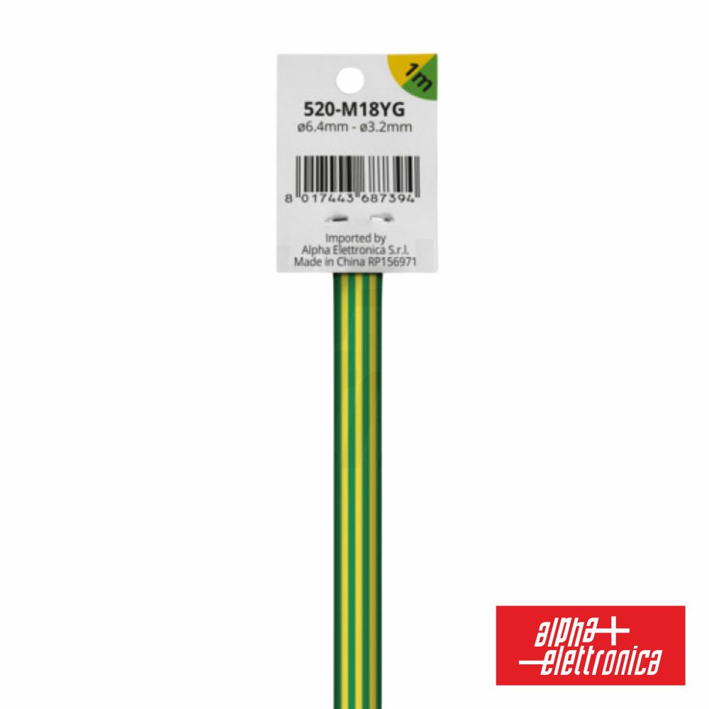 Tubo Manga Termoretrátil 2:1 Ø6.4Mm 1M Verde/Amarelo - Tauu.pt