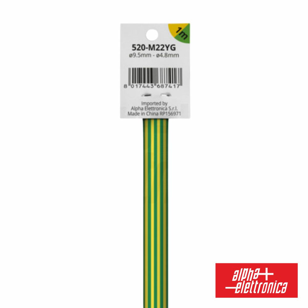Tubo Manga Termoretrátil 2:1 Ø9.5Mm 1M Verde/Amarelo - Tauu.pt