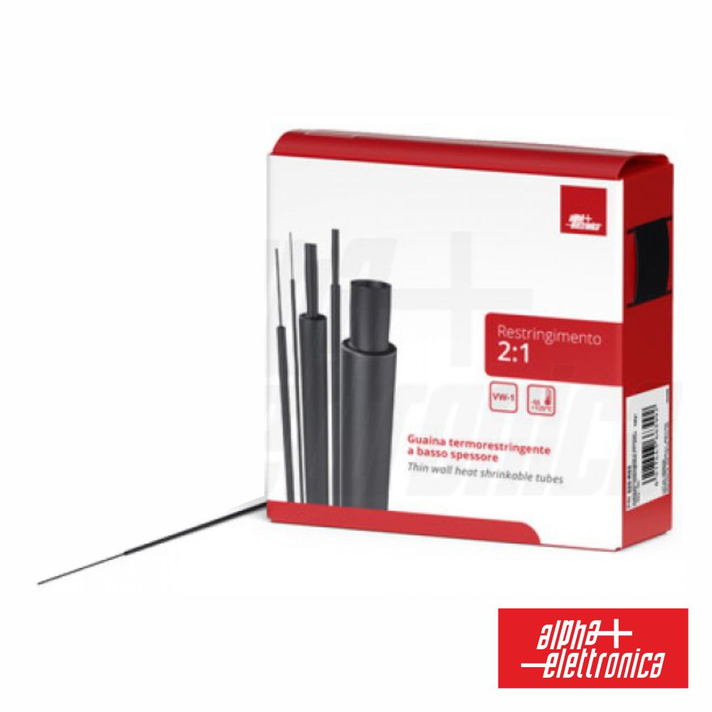 Tubo Manga Termoretráctil Ø1,6Mm 10M Preto Alpha - Tauu,pt