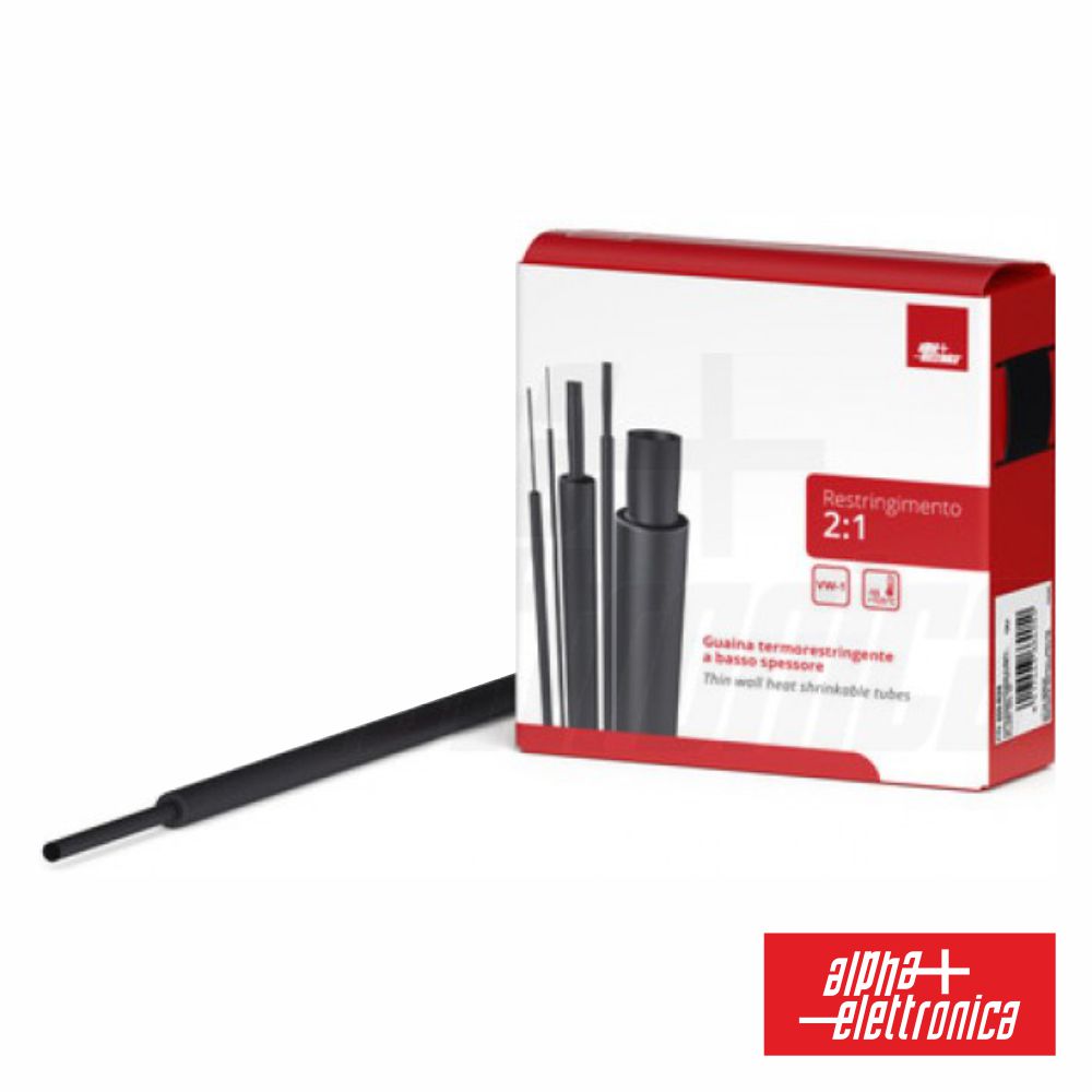 Tubo Manga Termoretráctil Ø12,7Mm 5M Preto Alpha - Tauu,pt