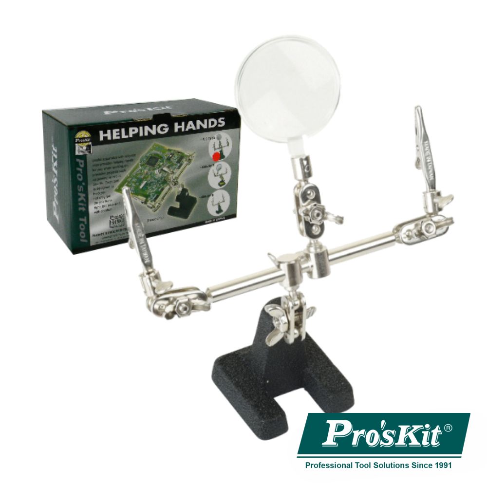 Suporte Articulado C/ Lupa E Pinças Crocodilo Proskit - Tauu.pt