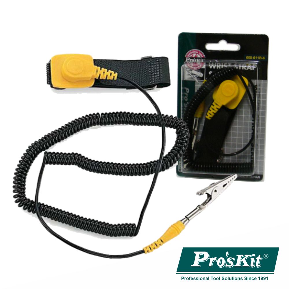 Pulseira Anti-Estática Preta E Amarela Proskit - Tauu.pt