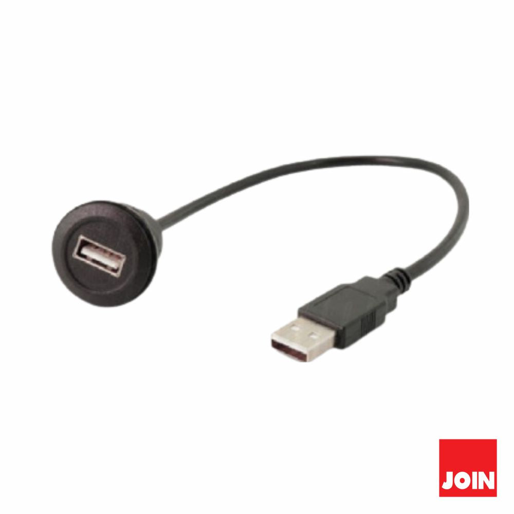 Cabo Adaptador Usb-A Fêmea Painel / Usb-A Macho 30Cm Join - Tauu.pt